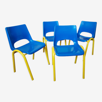 4 school shell chairs