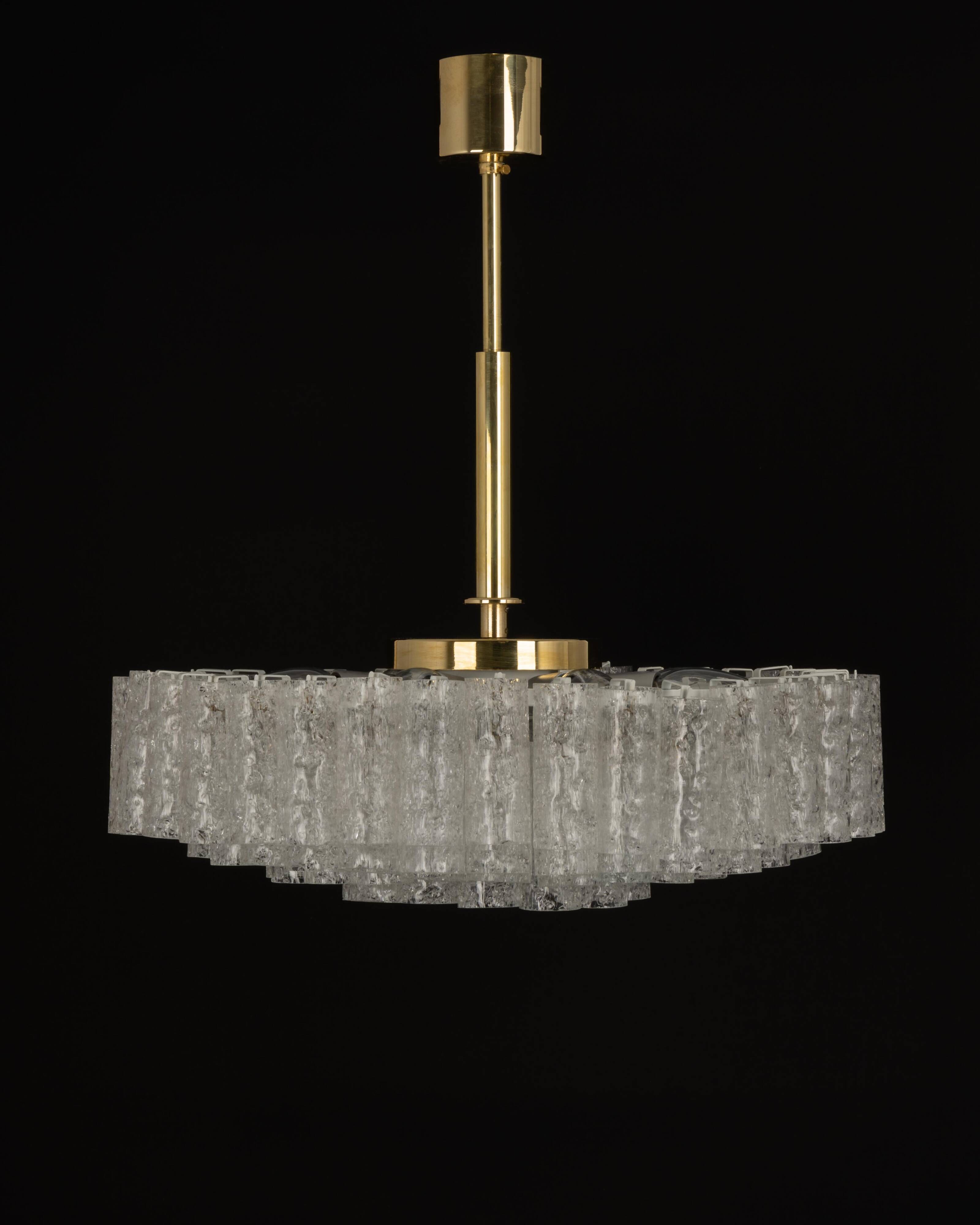 Large Doria chandelier with frosted glass tubes, Germany, 1960s.