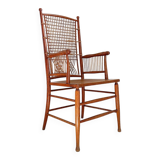 "Winter Garden" High back Wood and wicker chair
