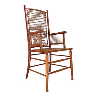 Fauteuil en bois et osier