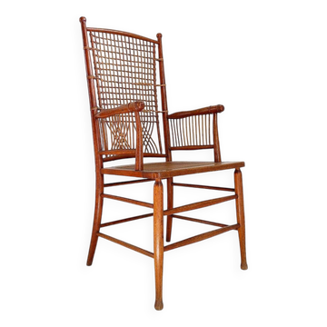 Fauteuil en bois et osier
