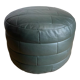 Green patchwork leather pouf from Sède