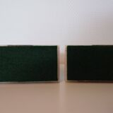 Pair of marble and onyx bookends, geometric design, Art Deco style.