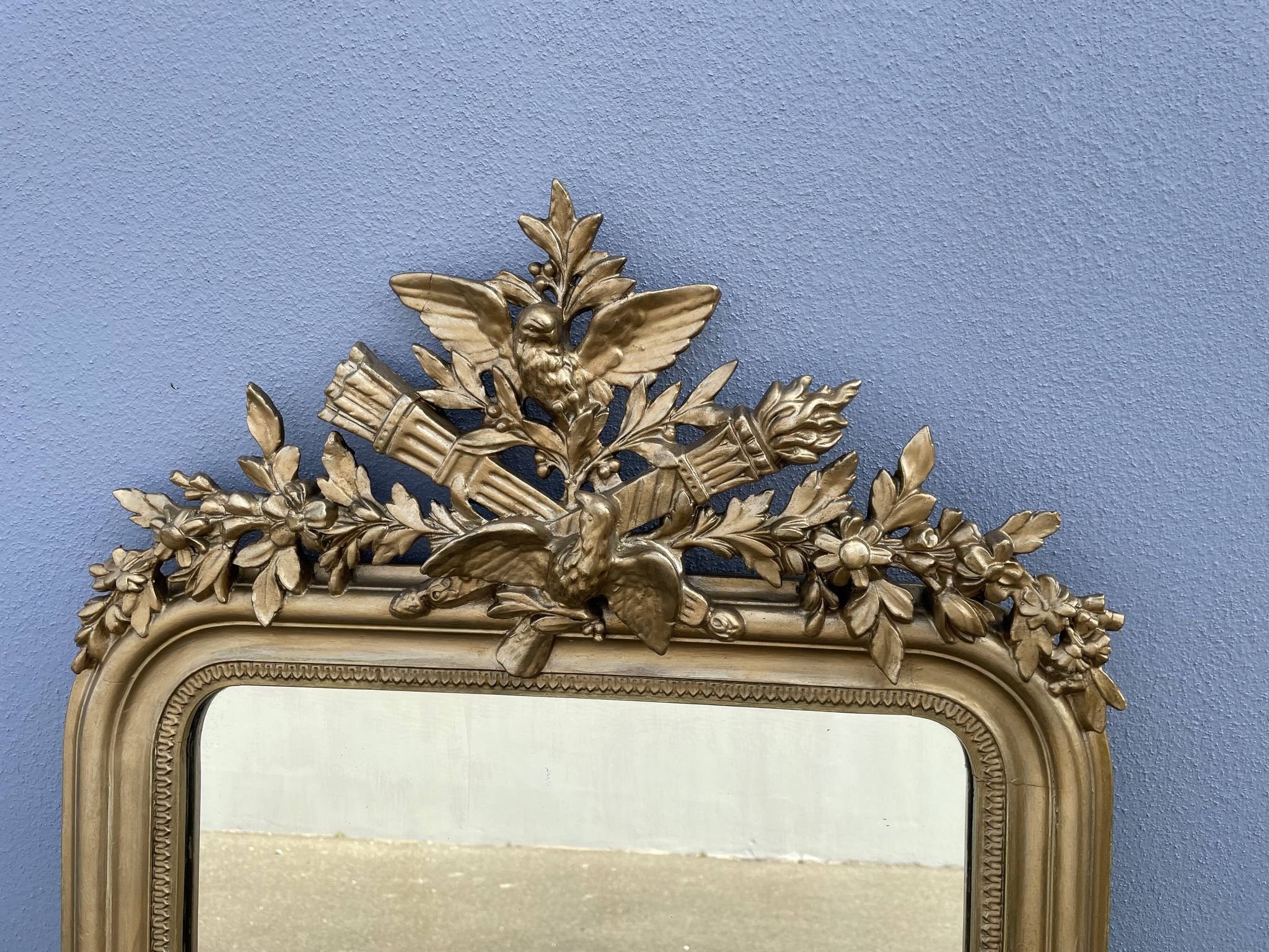 Napoleon III mirror with bird pediment 112 x 67