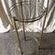 Former sellette tablet gold metal shelf vintage glass trays