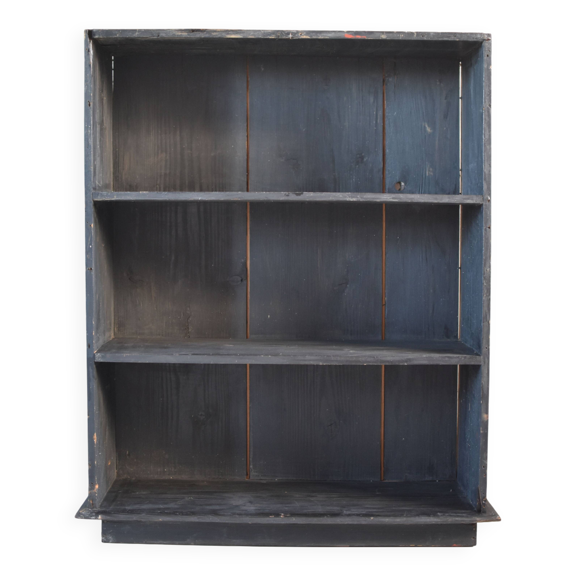 Bibliothèque, meuble de rangement en bois noir