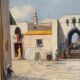 Swedish Oil on Canvas – “Southern Street” by J. Erix
