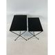 Modernist nesting tables in metal and black glass, 1950s.