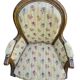 Bergère style Louis XVI en tissu fleuri