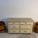 Double-sided shop counter furniture with 6 drawers, length 156 cm.
