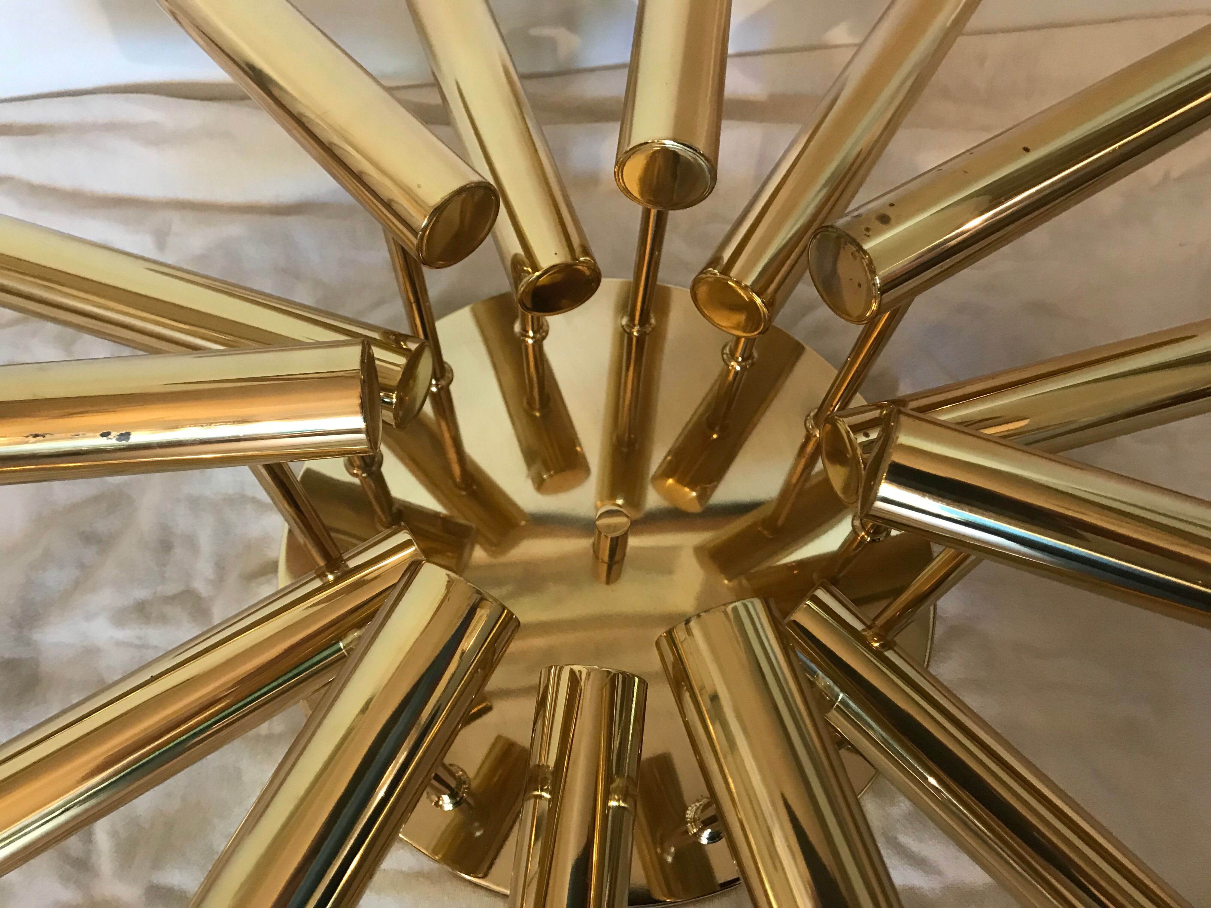 Chandelier 14 branches brass Sciolari House 1960