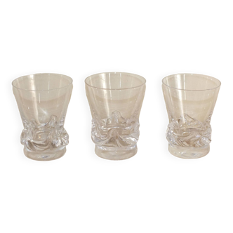 3 petits verre en cristal de daum, modèle sorcy