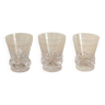 3 small crystal glasses from daum, sorcy model