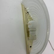 Set of 2 vintage glass wall lamps with golden holder , 1970’s