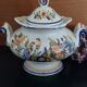 Antique sugar bowl in Rouen-style earthenware