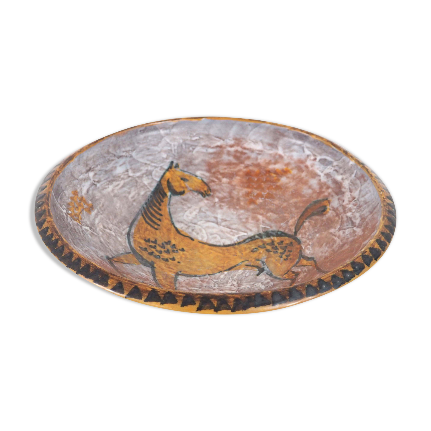 Plat Yvon Roy motif cheval