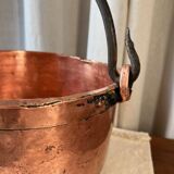 Large copper pot with handle
