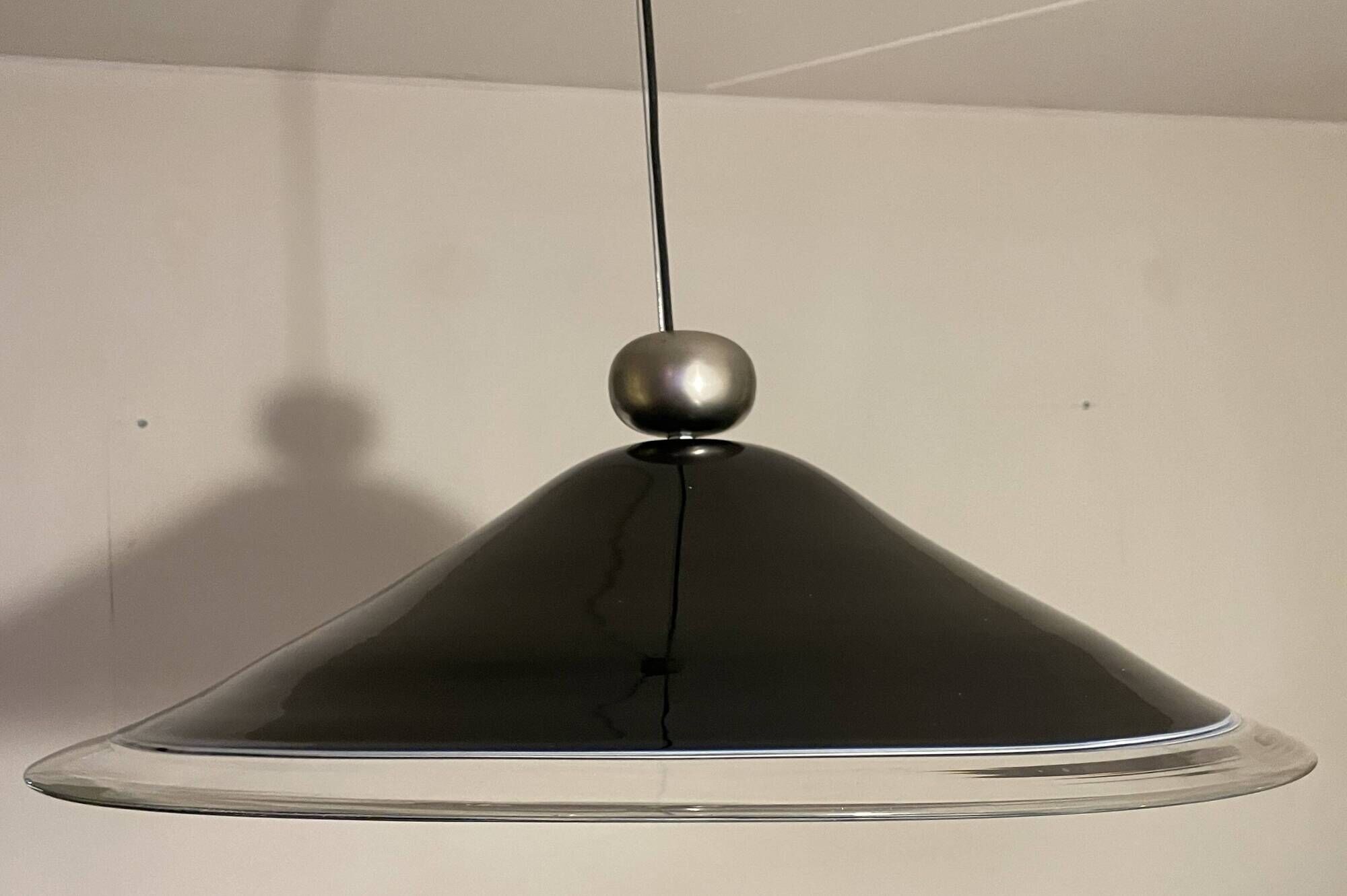 Leucos Murano glass, large round pendant lamp by Renato Toso, model Melania