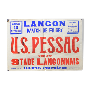 Affiche Match de Rugby