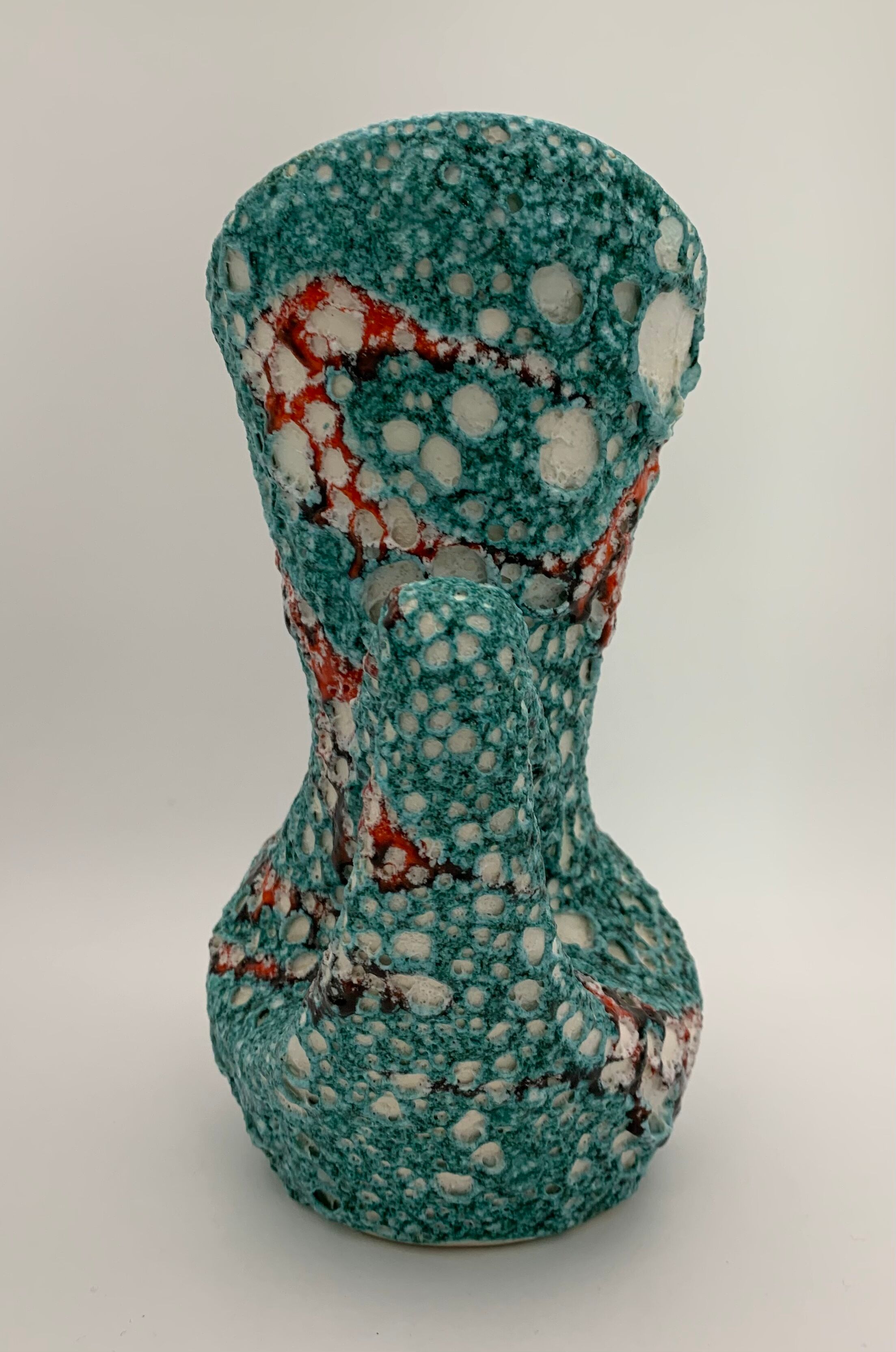 Vintage ceramic vase from vallauris, enamel "fat lava" 1960s