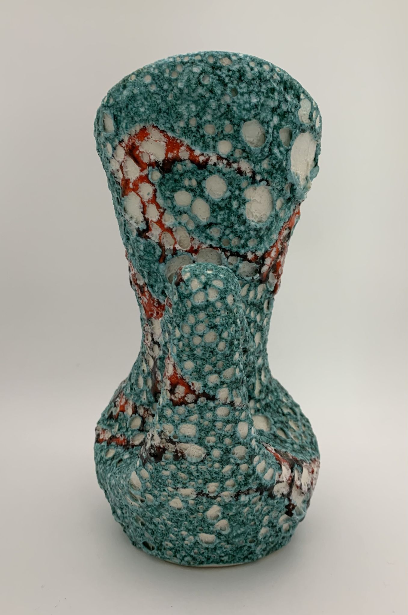 Vase vintage en céramique de vallauris, émail « fat lava » années 1960