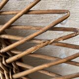 Miroir soleil osier vintage