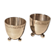 Vintage vase duo made of silver metal