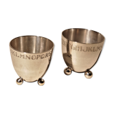 Vintage vase duo made of silver metal