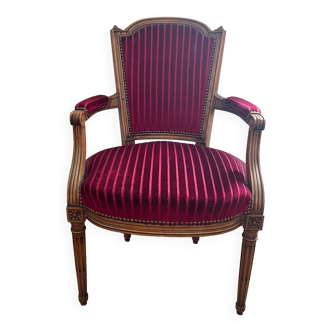 Armchair cabriolet Louis XVI in velvet