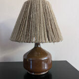 Vintage stoneware lamp and wool lampshade
