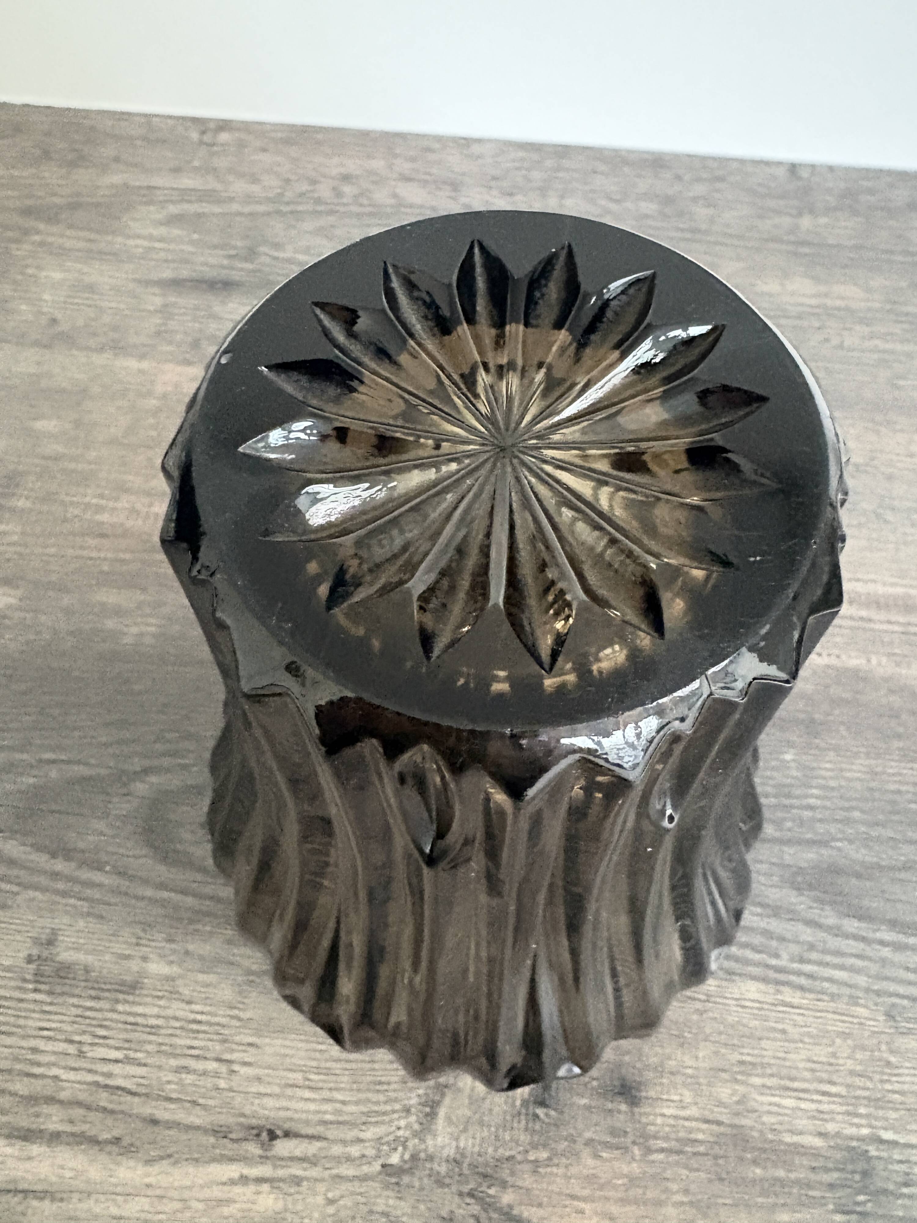 Vintage Schneider Fumé Crystal Vase - 1960s