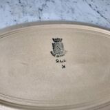 oval dish blue flowers Saint-Amand 30s-40s