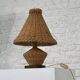 Lampe en osier et bois années 50