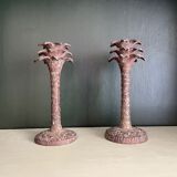 Pair of iron candle holders