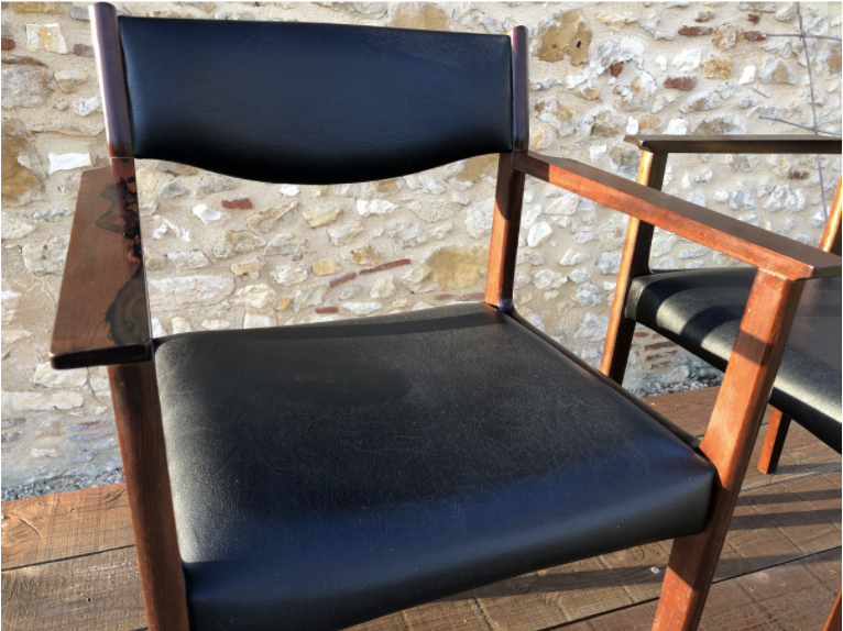Pair of Scandinavian rosewood armchairs by SAX circa 60