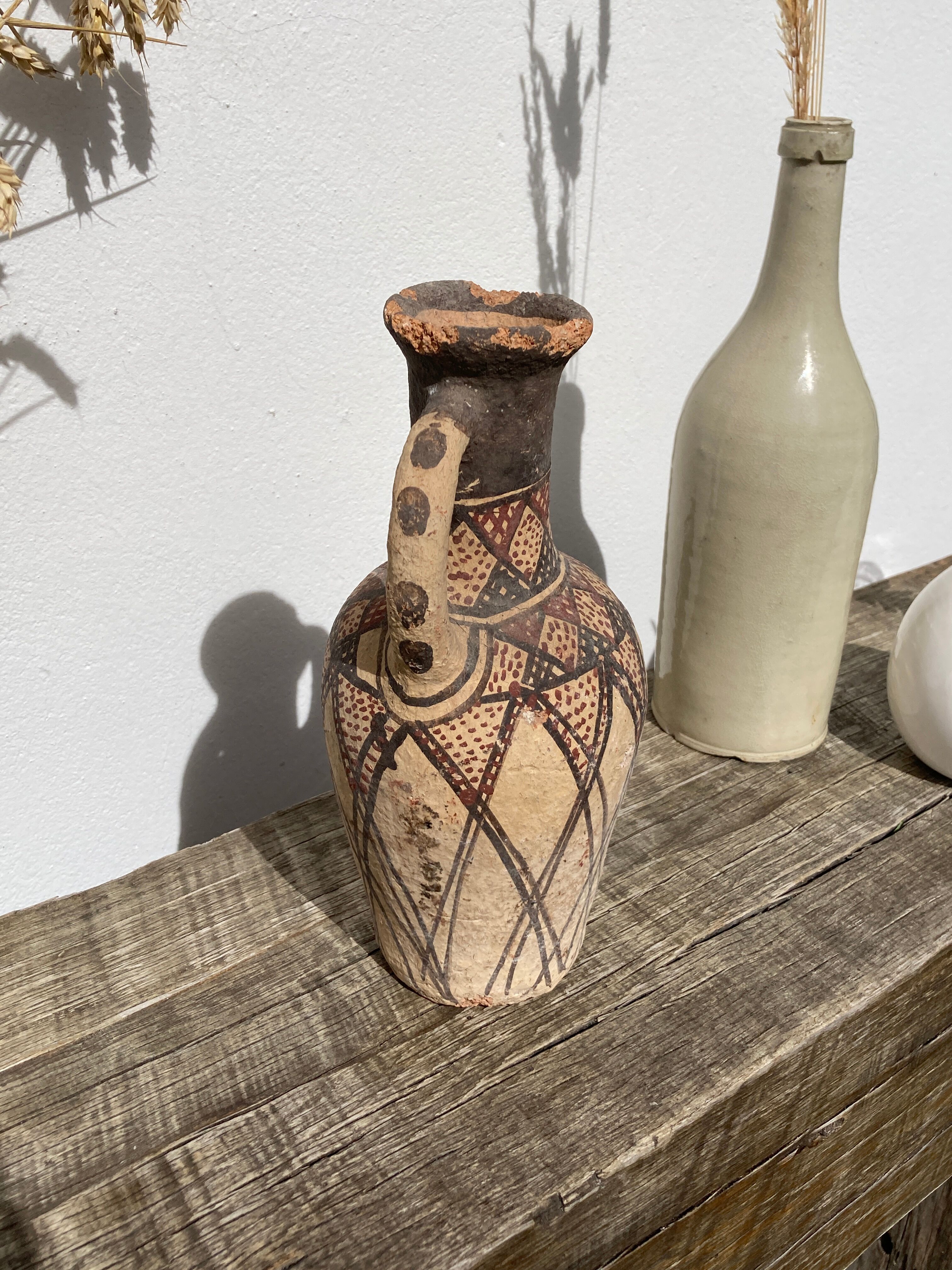 Berber water jar pottery vase in terracotta from the Rif