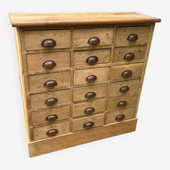 Oak craft cabinet with drawers