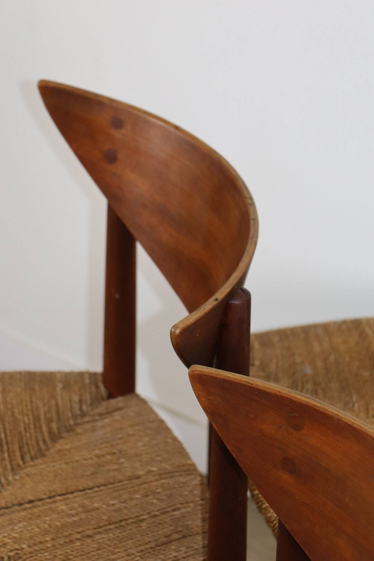 Set of 4 Scandinavian chairs by Peter Hvidt – teak & cord – 1960s