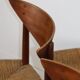 Série de 4 chaises scandinave Peter Hvidt – teck & corde - Années 60