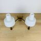 Double opaline wall light and brass from the 1950s, Lunel, Arlus.
