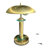 70s Grande Lampe Champignon Vintage - Verre &Métal Doré