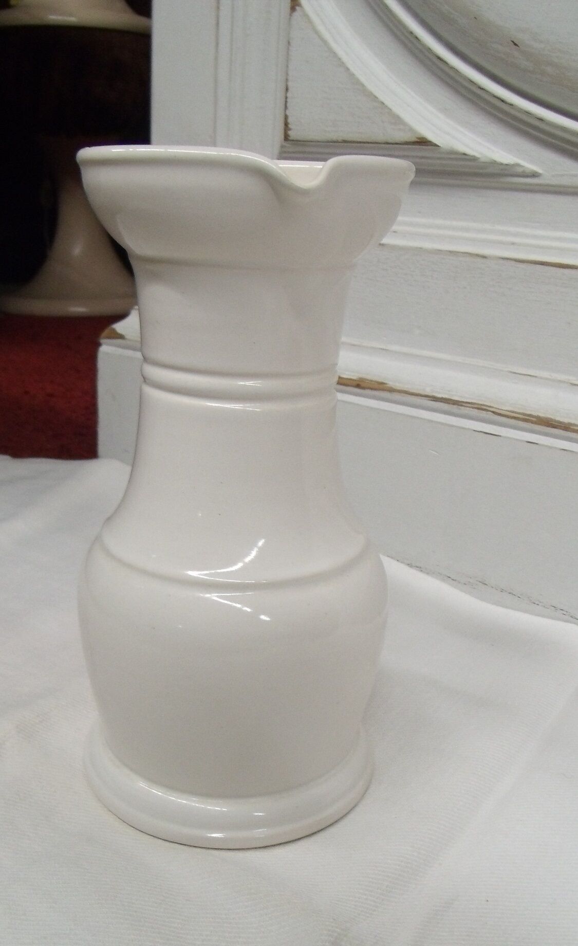 Pitcher ceramic white pitcher signed San pol
