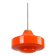 Mid-century italian orange glass & brass pendant lamp
