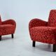 Set of two rare art deco armchairs h-283 by jindřich halabala, 1949s