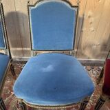 Set of 4 Napoleon III chairs in black and gold.