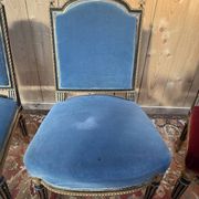 Set of 4 Napoleon III chairs in black and gold.