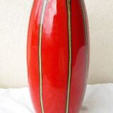 Red ceramic vase