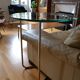 Side table or end table vintage metal and glass