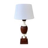 Restored wood & white lamp