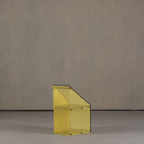 Vintage Memphis yellow metal chair by Peter Preller, Germany 1980s